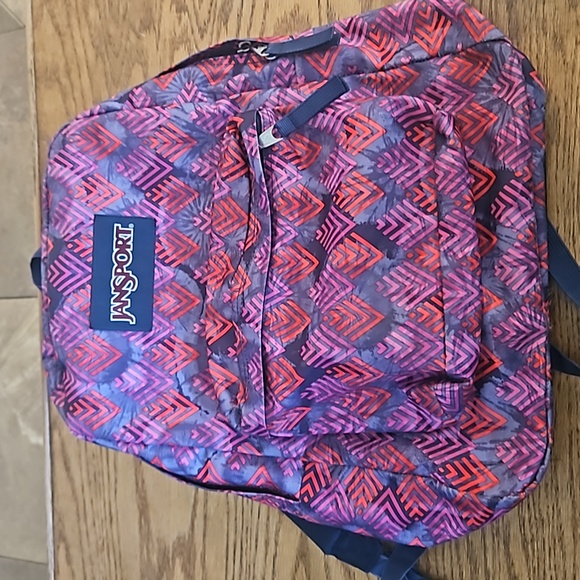 Jansport Superbreak T501 Lightweight Backpack Gray Forge Pink Purple Diamond - Picture 3 of 13